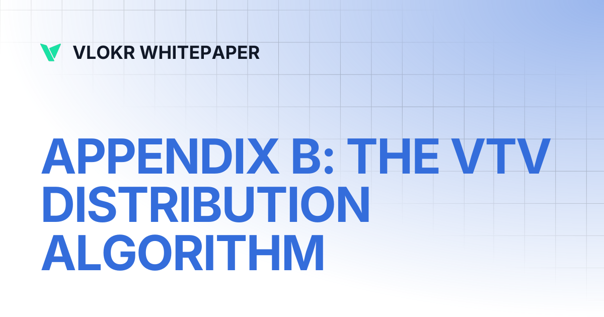 APPENDIX B: THE VTV DISTRIBUTION ALGORITHM | VLOKR WHITEPAPER